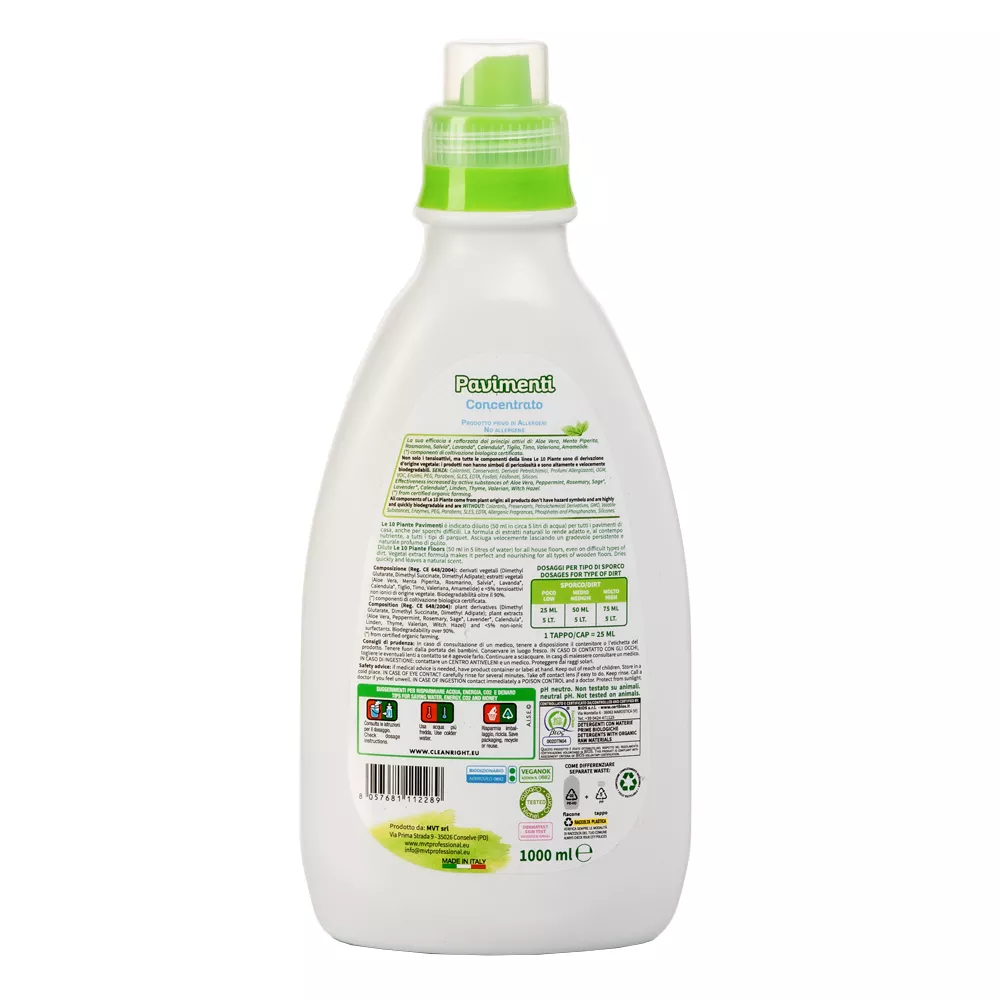 Detergente per Pavimenti Concentrato (40 Lavaggi) - Le 10 Piante
